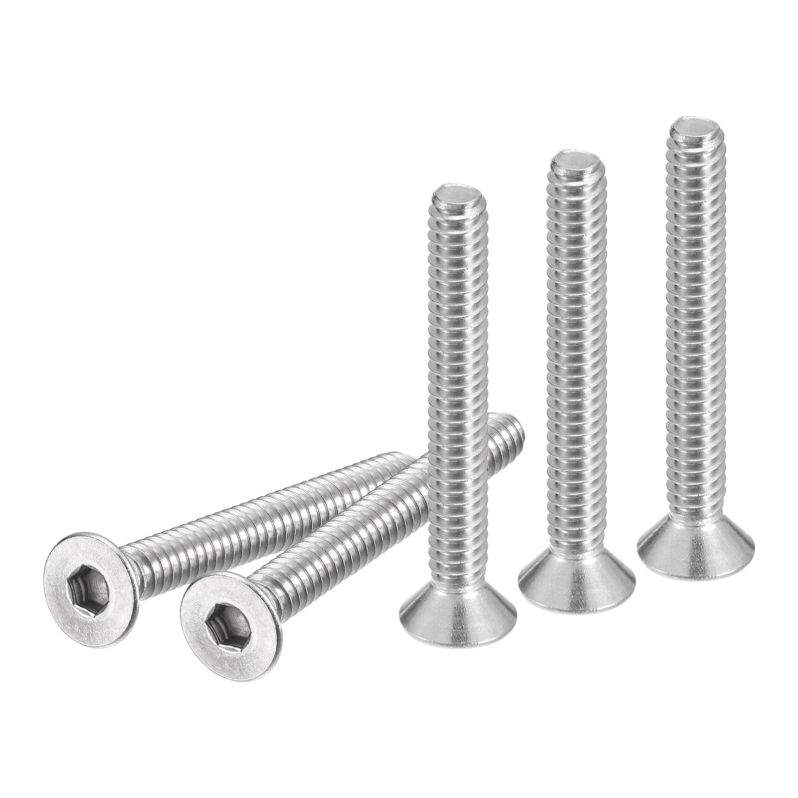 DTGN #10-24 x 1-1/2" Flat Head Socket Cap Screws, 50 Pack 304 Stainless Steel Hex Socket Flat Head Screws, Full Thread, Countersunk Bolts