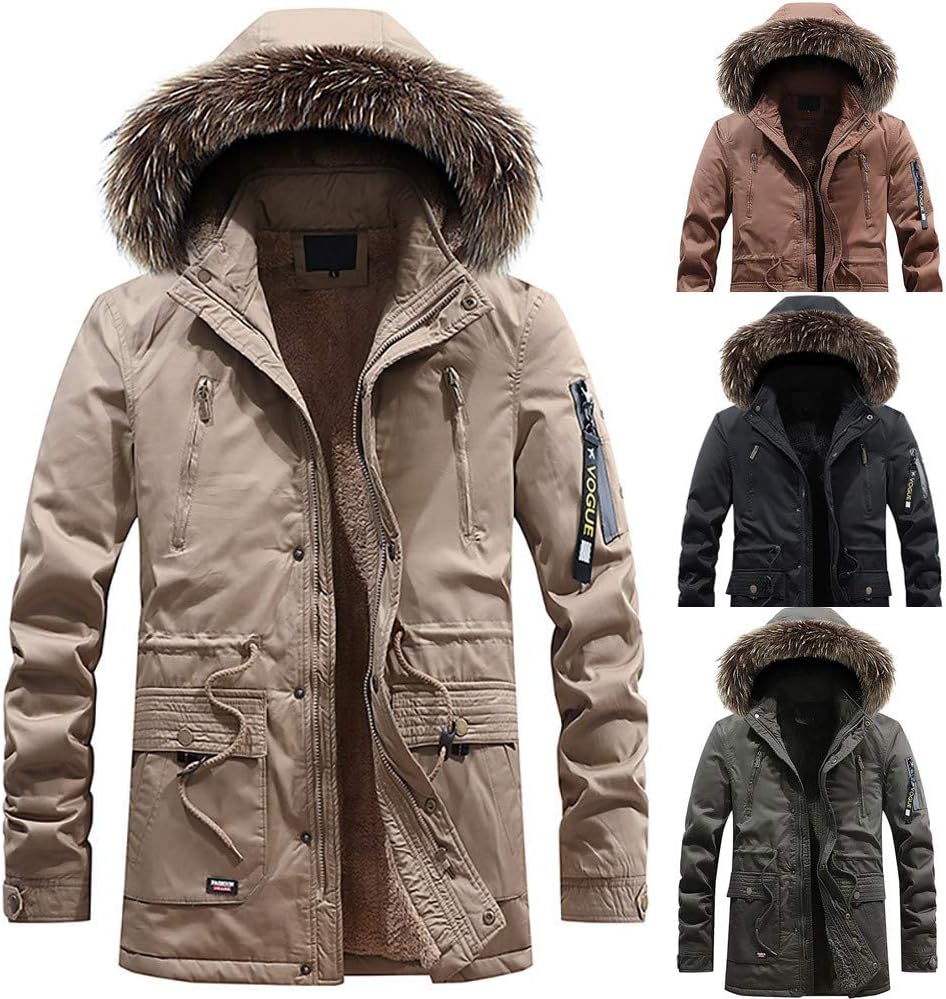 Gocheaper Fashion Men's Teen Autumn Winter Casual Pocket Button Thermal Leather Jacket Top Coat