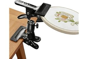 360° Adjustable Metal Embroidery Hoop Stand - Cross Stitch Table Clamp Stand, Portable Embroidery Hoop Stand Table Clamp for 