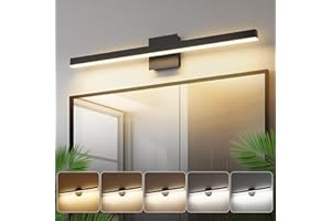 Joossnwell Black Bathroom Light Fixture Over Mirror 5CCT Dimmable Vanity Lights Bar for Bathroom Modern Bath Vanity Light 31.5 Inch Led Bath Lamp ETL Certificated