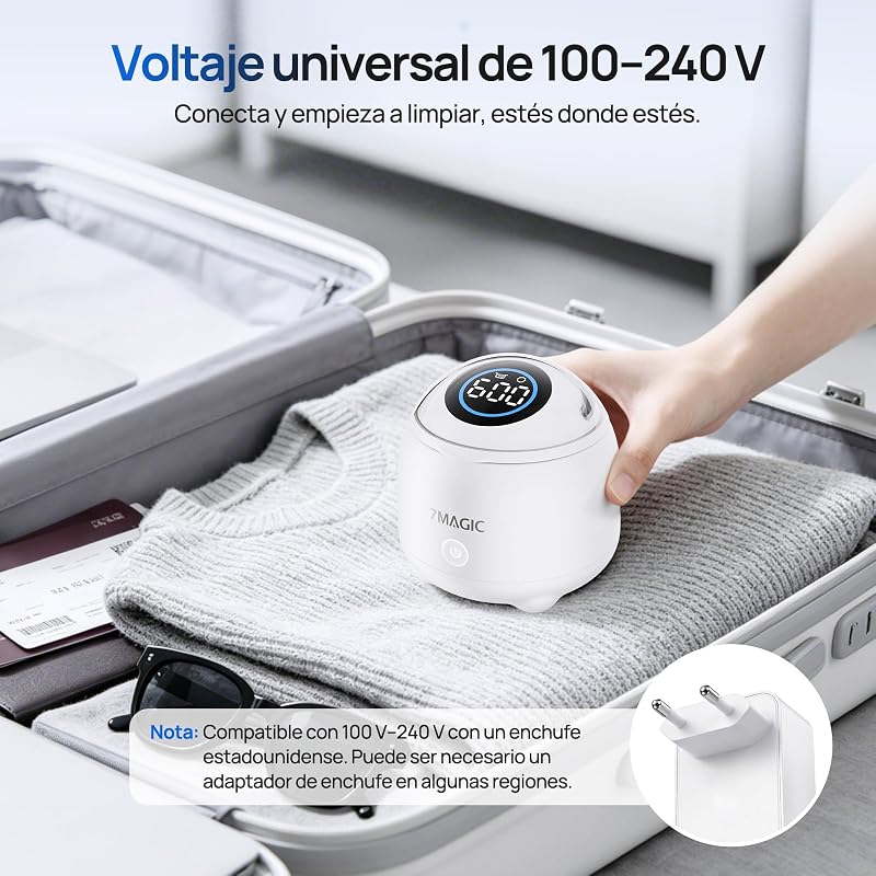 Limpiador ultrasonidos para férula dental, 48 kHz, UV-C, Blanco