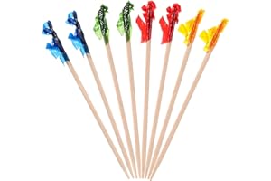 1000 Pcs Frill Mini Fookd Picks, 2.5 Inch Wood Coctail Picks, Fancy Colorful Bamboo Toothpicks 6.3cm for Appetizer, Fruit, Dr