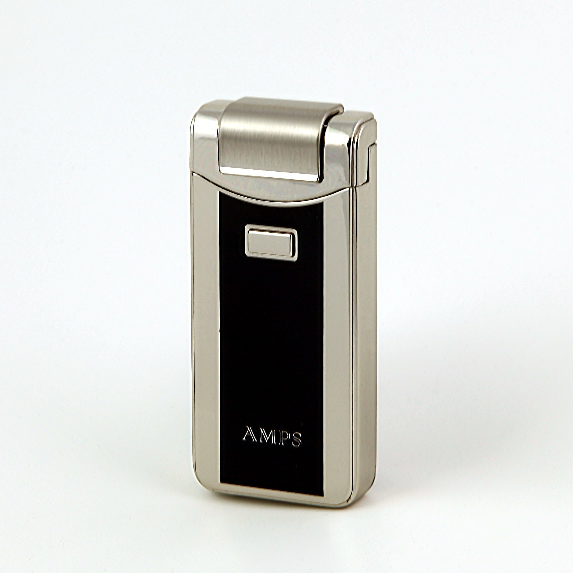 AMPS Lighter - USB Rechargeable Flameless Windproof Arc Plasma Beam Lighter (Silver)