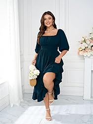 Women's Plus Size Maxi Dress Summer Half Lantern