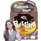 eZn Pudding Hair Color (Mushroom Blond) &ndash; Korean Dye for Sensitive Scalps | No-Drip, Ammonia-Free, Long-Lasting Semi-Permanent Hair Color with Keratin, Korean Hairdye at Home