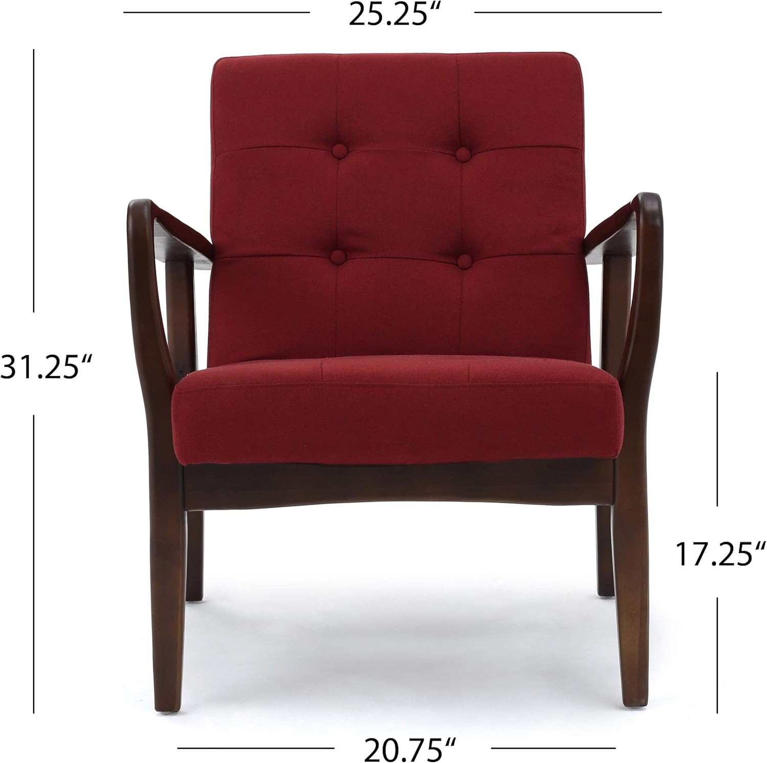 Christopher Knight Home Brayden Fabric Club Chair, Deep Red: Furniture & Decor