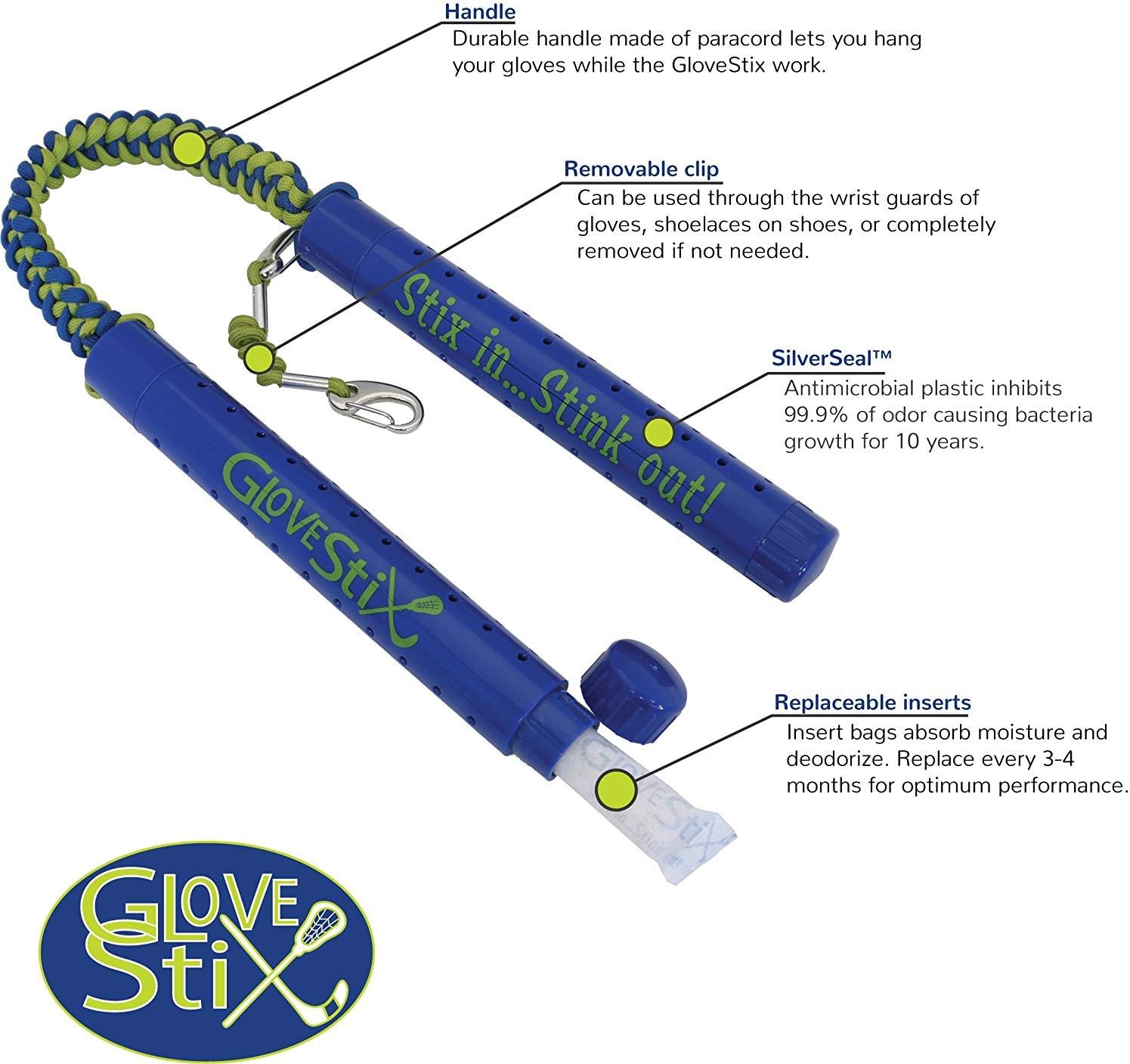 Glovestix Odor Eliminator – Deodorizer for Gloves, Shoes & Smelly Sports Equipment, As Seen on Shark Tank (1 Set of Sticks) : Sports & Outdoors