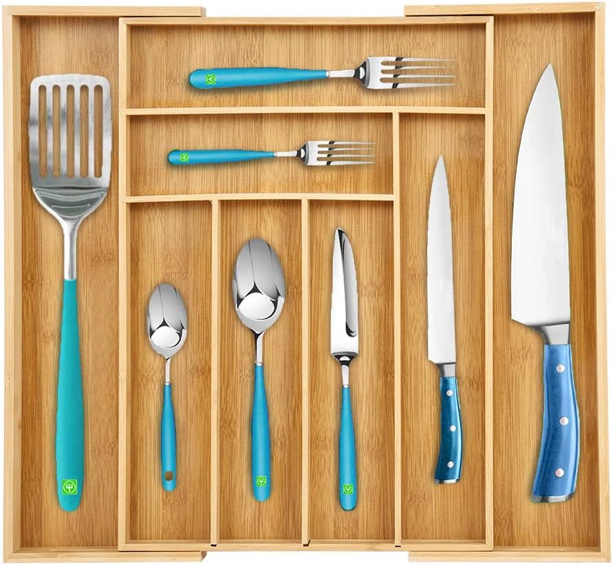 Amazon Com Expandable Drawer Organizer 100 Natural Bamboo