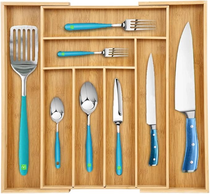 Amazon Com Expandable Drawer Organizer 100 Natural Bamboo