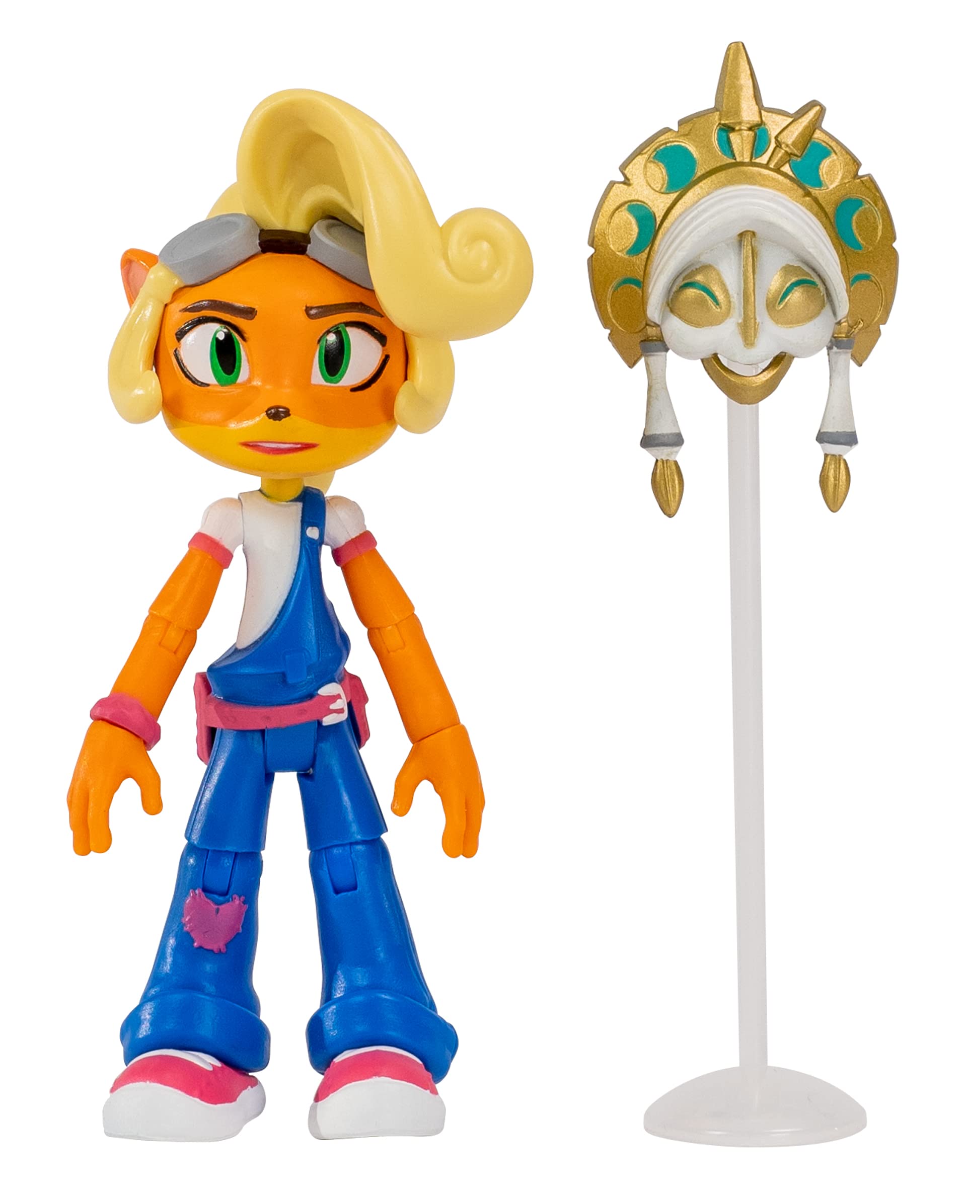 Crash Bandicoot Bandai Action Figures Coco Bandicoot With Mask | 11cm Coco Bandicoot Toy With Mask And Stand Accessories | Collectable Figures As Merchandise And Video Game Gifts,Blue,white