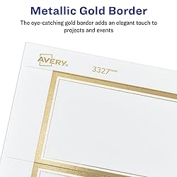 Avery Tags with Metallic Gold Borders and