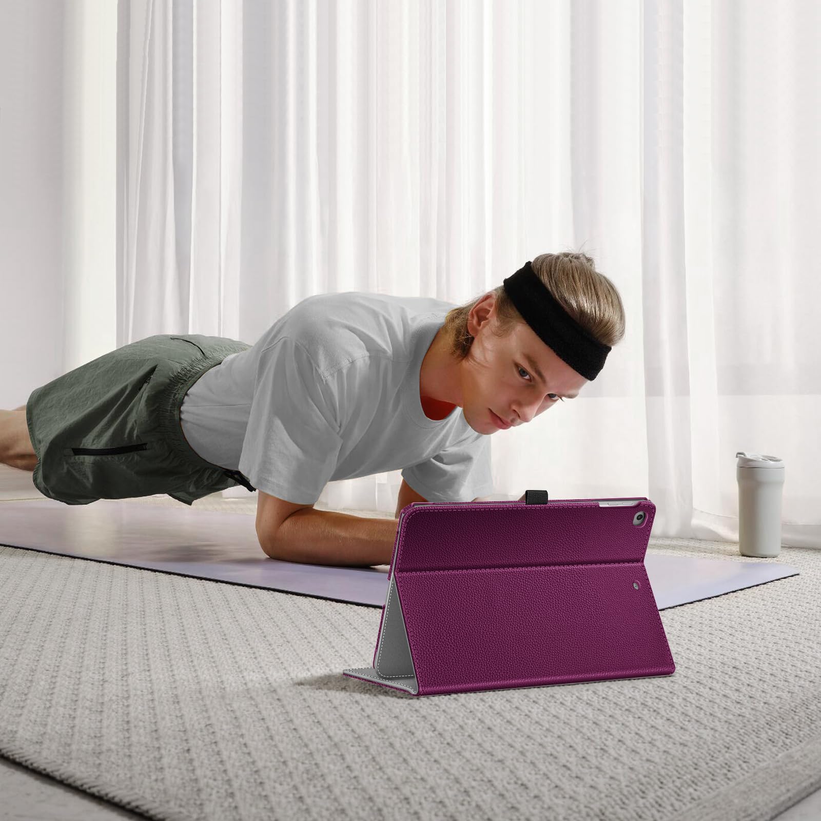 Fintie Case for iPad 6th / 5th Generation (2018 2017 Model, 9.7 Inch), iPad Air 2 / Air 1 (9.7 Inch) - [Corner Protection] Multi-Angle Viewing Stand Cover with Pocket, Purple