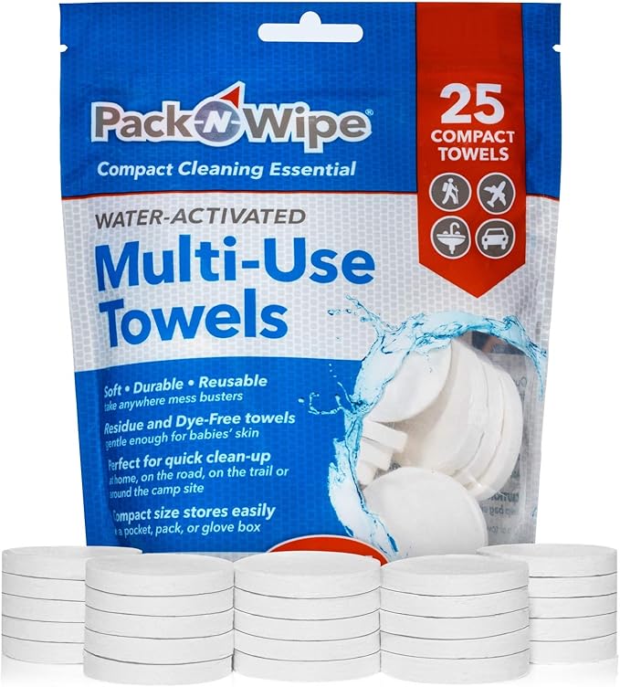 PacknWipe Compact Towels, 25 Count Amazon.co.uk Clothing