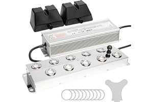 Toriexon Upgrade Ultrasonic Fogger 10 Head, Ultrasonic Mist Maker with Float, 7000ml/H Mist Maker Fogger w/ 350W Waterproof Power Supply, Perfect for Pond, Greenhouse, Rockery, Halloween Decoration