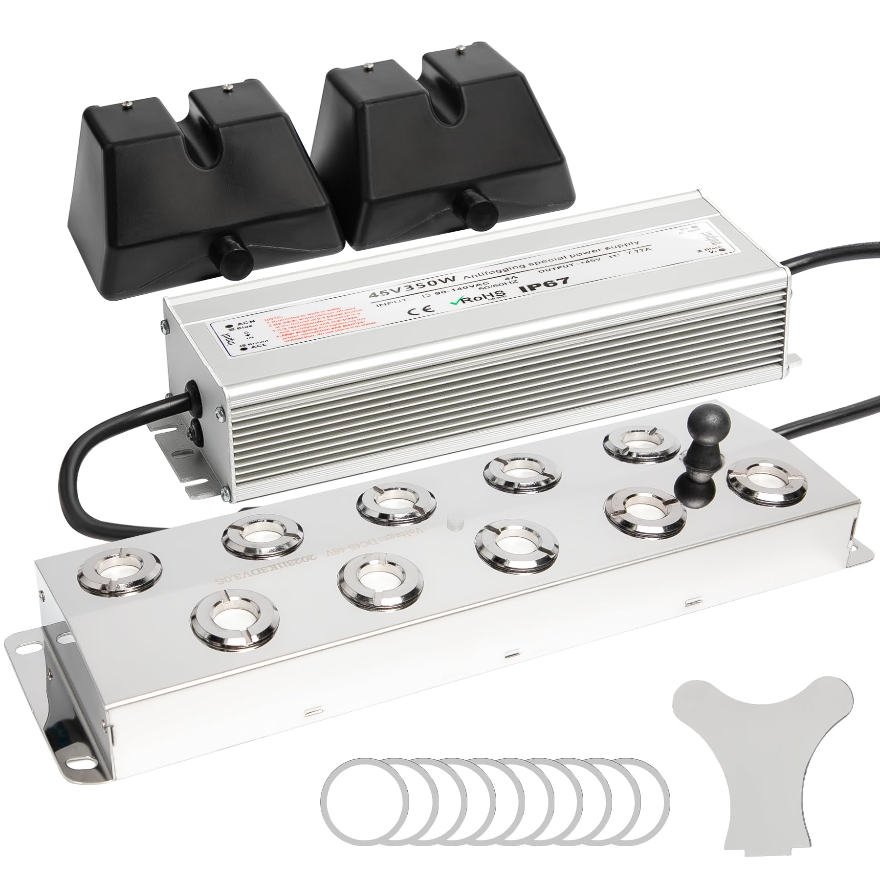 Photo 1 of Toriexon Upgrade Ultrasonic Fogger 10 Head, Ultrasonic Mist Maker with Float, 7000ml/H Mist Maker Fogger w/ 350W Waterproof Power Supply, Perfect for Pond, Greenhouse, Rockery, Halloween Decoration