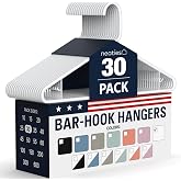 Neaties Plastic Hangers 30 Pack - Made in USA Durable Clothes Hangers | Ideal for Space Saving &amp; Closet Storage | Strong Hold for Coats, Shirts, Pants, Dresses - Apartment/Dorm Room Essentials