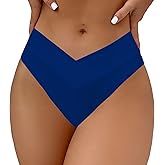Leoparts Women's V Cut High Waisted Bikini Bottom Ribbed High Cut Cheeky Swimsuit Bathing Suit Bottoms