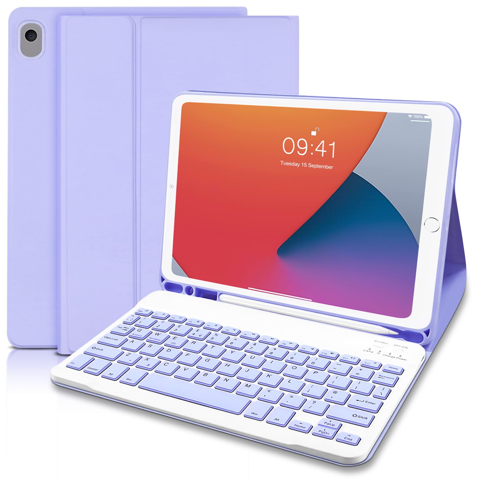 tititinita Keyboard Case for iPad 9th/ 8th/ 7th Generation 10.2 Inch, for iPad 9th Generation Case with keyboard, Detachable Wireless Keyboard for iPad Pro 10.5 /iPad Air 3rd Gen, Purple