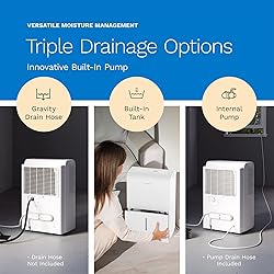 hOmeLabs 50 Pint Wi-Fi Dehumidifier with Pump for