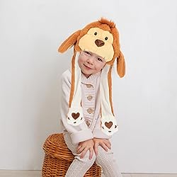Bubblepompom Animal Hat with Ears Moving Jumping