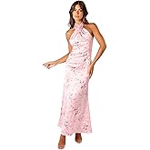 Petal & Pup Womens Mila Halterneck Maxi Dress