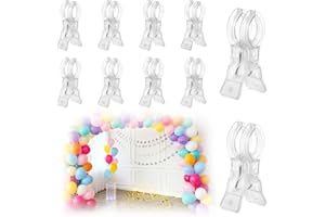 10pcs Balloon Arch Clips, Plastic Spring Garland Clamps Transparent Heavy Duty Clips for Balloon Arch Photography Wedding Eng