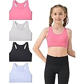Sascina Girls Sports Bras 6-11 Seamless Racerback Training Bras for Girls-No Pads, Chest Double Lined