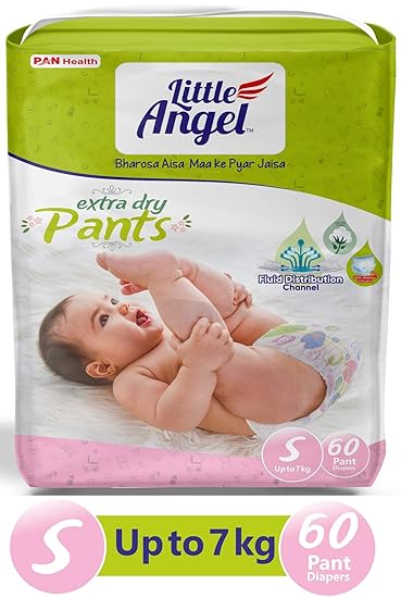 Little Angel Baby Diaper Pants, Small - 60 Count