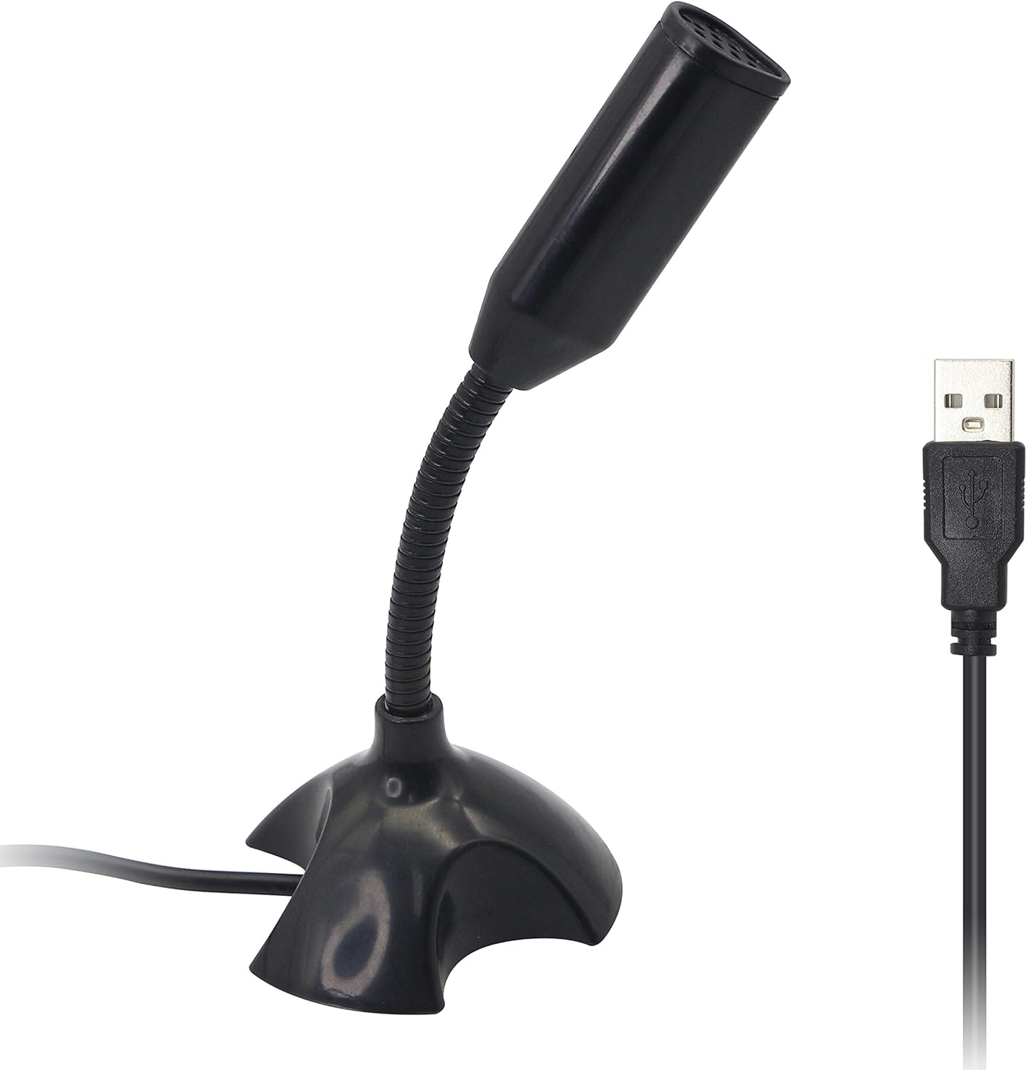 USB Computer Microphone,LEIHONG USB Mic Omnidirectional Gooseneck Design Plug-N-Play Desktop PC Laptop Mic,for Conferences Video Chatting （Cable Length: 100cm）: Home Audio & Theater