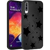 lioscre Cute Cool Star Phone Case for Samsung Galaxy A50/A30S/A50s 6.4", Aesthetic Coquette Black Pattern Print Design Case Soft Slim Shockproof TPU Protective Funda Cover for Women Girls