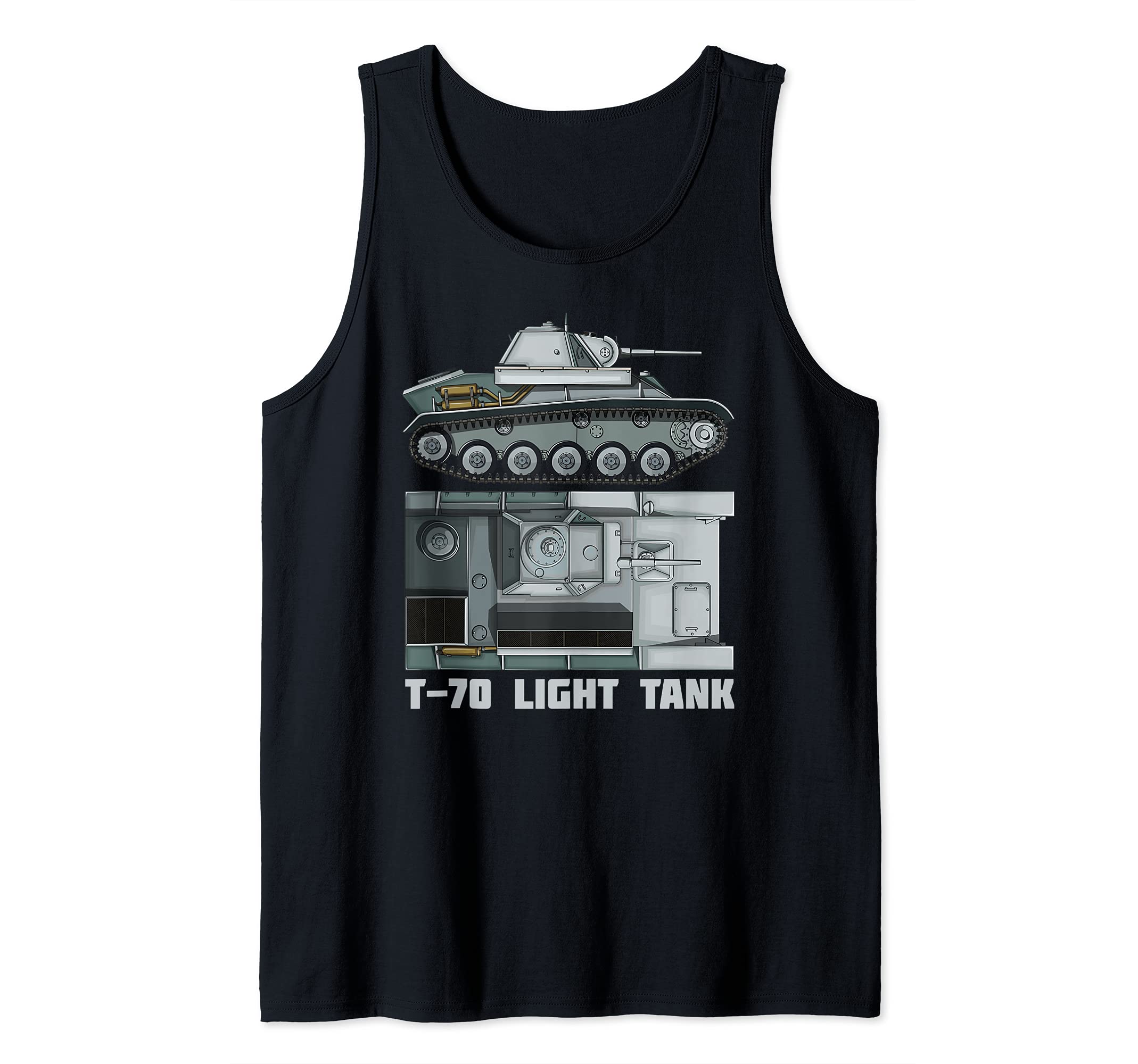 T-70 Soviet Light Tank Russian WW2 Tanks Diagram Tank Top