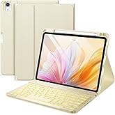 Harvopu Compatible for iPad Air 11-inch/ 10.9" Air 5th 4th Generation Case with Keyboard - Backlit Detachable, Folio Cover with Pencil Holder for iPad Air 11 Inch M3/M2, Air 5/ Air 4 (Starlight)