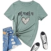 Women Maternity Nursing Shirt Funny Mama Shirt Cute Leopard Heart Graphic Tees Friendly Zip Maternity Breastfeeding Tops