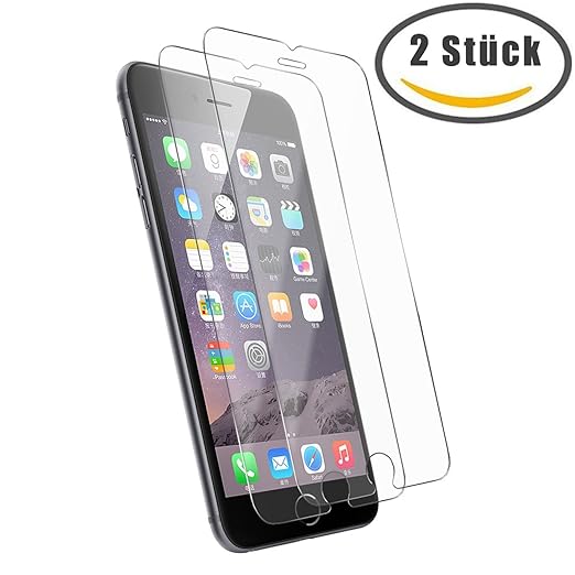 DaoRier für iPhone 6 6S 4,7 Zoll Panzerglas Glasfolie Gehärtetes Glas Schutzfolie 9H Displayschutzglas Kratzern Display Schutz Folie Echte Glas Verbundenglas 9 Härtegrad, 2 Stück