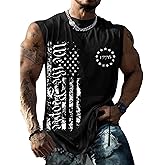 Mens Muscle Tank We The People American Flag Shirt 4th of July Independence Day Sleeveless Tee Tops