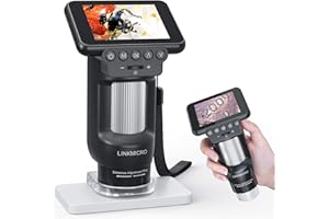 LINKMICRO LM013 Microscope for Kids Portable Handheld with 2.8" LCD Screen, Pocket Microscope Kit for Kids 8-12, USB Coin Magnifier for Adults, 8 LED, Microscope Slides