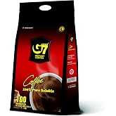 TRUNG NGUYEN G7 PURE BLACK Instant Coffee for Energy Boost - 100% Soluble Coffee Without Sugar - Strong, Pure &amp; Rich Vietnamese Instant Energy - Original Taste for Connoiseurs (100 Sachets/Bag)