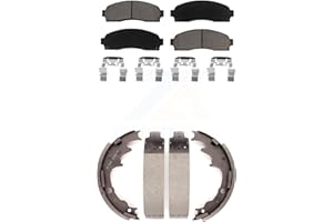 Transit Auto Front Rear Ceramic Brake Pads And Drum Shoes Kit Replacement For Ford Ranger Mazda B2300 B3000 B4000 With 9" Diameter KCN-100327