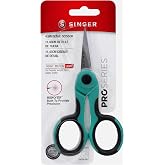 SINGER 4-1/2 inch ProSeries&trade; Scissor with NANO Tip&trade; Comfort Grip | Ultra-sharp NANO Tip 4.5 inch detail scissors with soft TPR grip; precise cuts for embroidery, applique and detail work