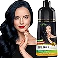 Herbishh Hair Color Shampoo - Magic Long-Lasting Hair Dye for Gray Hair Coloring in Minutes - 500 Ml - 3-In-1 Ammonia-Free Formula (Blue Black)