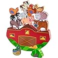 Imagination Generation Wooden Wonders Balancing Playset | Develops Dexterity, Motor Skills, Sharing Skills | Safe Wood & Paint | 13 PC Barnyard Playset