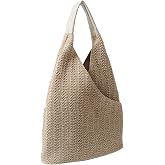 OWGSEE Straw Beach Bags for Women Summer Hobo Tote Woven Shoulder Bag Vacation Straw Purses Handbag