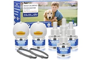 10 Pack Dog Calming Diffuser, Relaxing Pheromone for Dogs Relief Stress Reduce Barking Aggression Scratching（2 Diffuser + 6 R