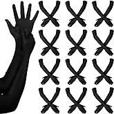 Laumoi 12 Pairs Long Satin Gloves for Women Bride Elbow Opera Costume Dress Stretchy Formal Glove