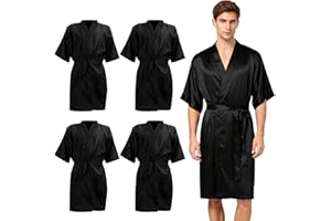 Zmpkhba 4 Pack Salon Robes for Clients, Salon Client Gowns Capes, Shampoo Capes for Salons Waterproof, Kimono Style, Adjustable Tie, Hair, Cutting – 40 In
