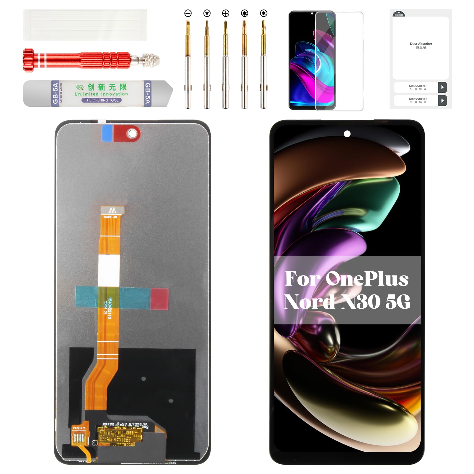 Photo 1 of for OnePlus Nord N30 5g Screen for OnePlus Nord N30 5g LCD Digitizer for OnePlus Nord N30 5g CPH2515 Screen Display Touch Assembly Black (Without Frame)(Not for Nord N300)