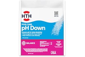 HTH Pool Care pH Down, Lowers pH, Swimming Pool Chemical, 5 Lbs
