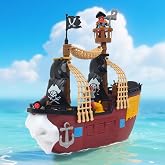 Goldlok Pirate Ship Adventure Playset with Lights and Sounds - Includes 2 Pirate Figures, Treasure Chest &amp; Cannons - Pretend Play Gift for Kids Ages 3+ Boys Girls - Birthday, for Kids
