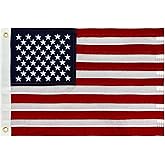 JRED Small American Flag Boat Flag USA 12x18 US Flags for Outside Heavy Duty Outdoor Embroidered Stars 2 Brass Grommets for Marine UTV, 250th Anniversary of USA