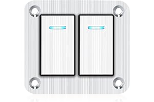 Xhtechnology 2 Gang Aluminum Rocker Switch Panel - 12V/24V Switch Panel 3 Pin ON/Off Pre-Wired Waterproof Toggle Switch Panel for Marine Boat Automotive Car RV